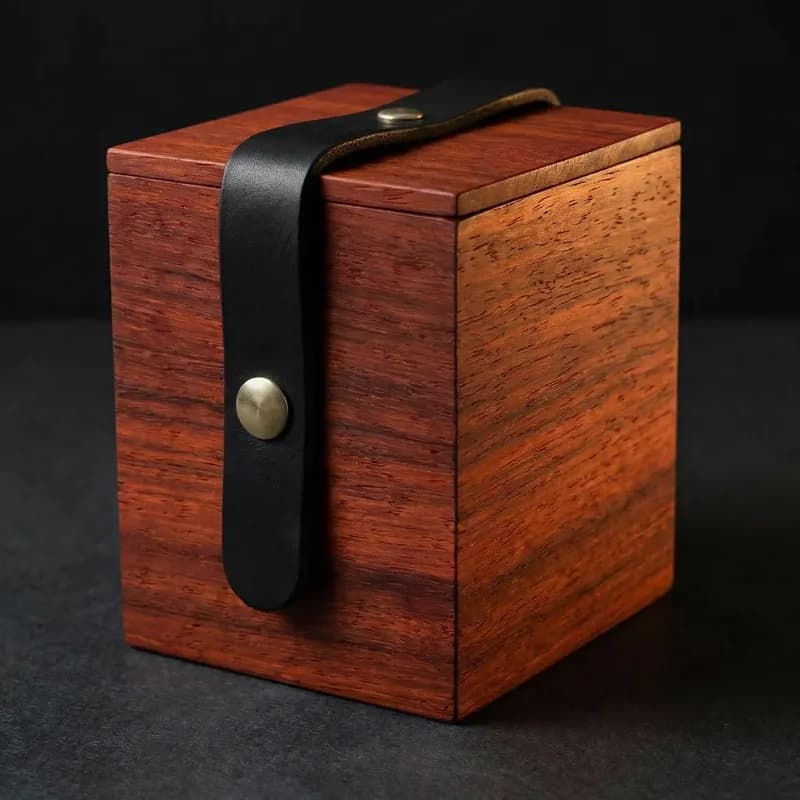 Handcrafted padauk wooden deck box for Magic: The Gathering by Artifact Armory