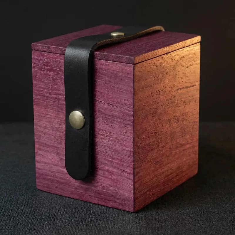 Handcrafted purpleheart wooden deck box for Magic: The Gathering by Artifact Armory